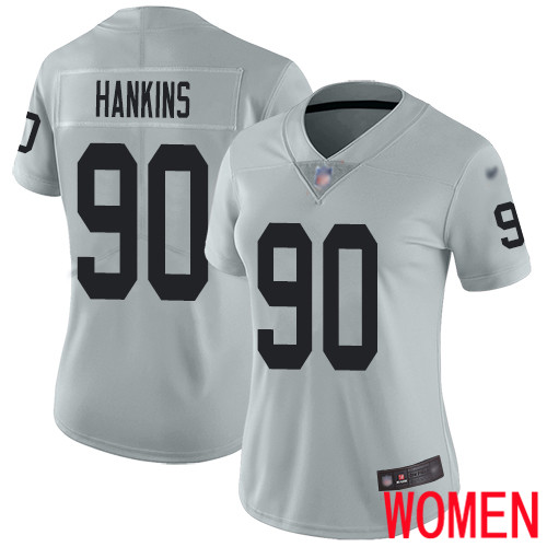 Oakland Raiders Limited Silver Women Johnathan Hankins Jersey NFL Football #90 Inverted Legend Jersey->youth nfl jersey->Youth Jersey